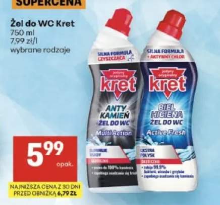 Żel do WC Kret Anty Kamień Multi Action +1 wariant