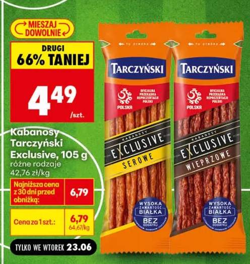 Kabanosy Tarczyński Exclusive wieprzowe +1 wariant