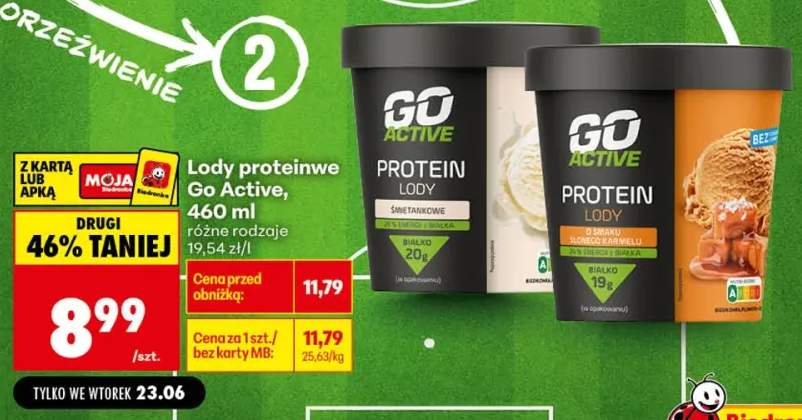 Lody proteinowe śmietankowe Go Active +1 wariant