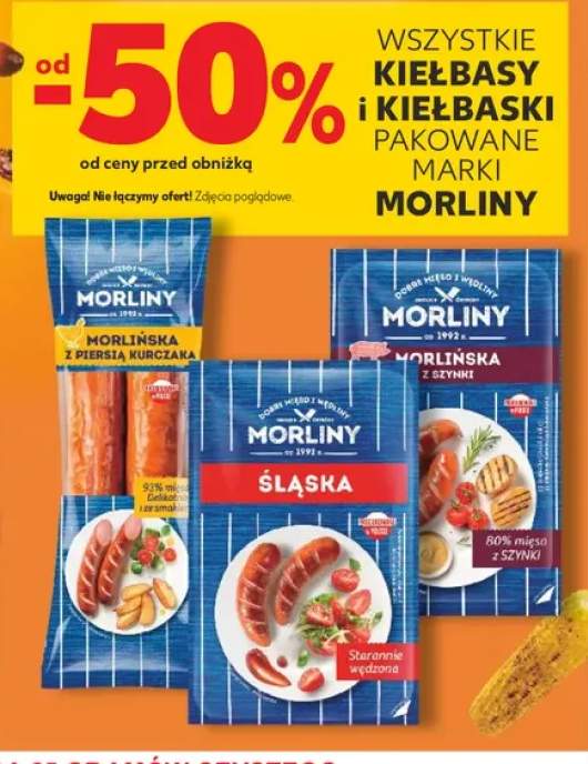 Kiełbasy i kiełbaski pakowane marki Morliny +3 warianty