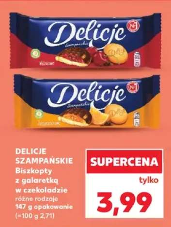 Biszkopty z galaretką Delicje Szampańskie pomarańczowe +1 wariant