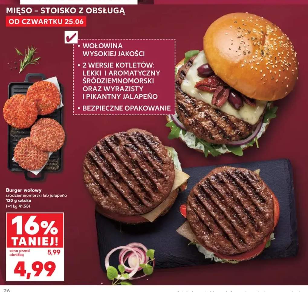 Burger wołowy śródziemnomorski +1 wariant