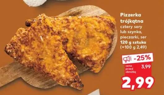 Pizzerka trójkątna szynka pieczarki ser +1 wariant