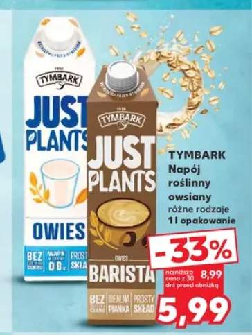 Napój roślinny owsiany Tymbark Just Plants +1 wariant