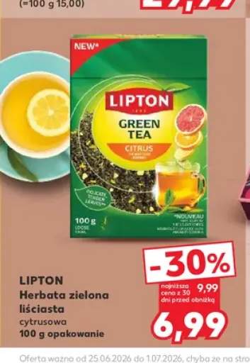 Herbata zielona liściasta cytrusowa Lipton