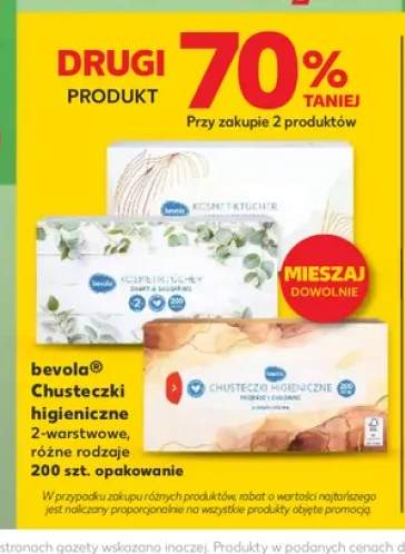Chusteczki higieniczne bevola 2-warstwowe +1 wariant