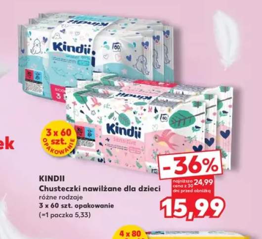 Chusteczki nawilżane dla dzieci Kindii 3-pak