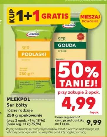 Ser żółty Podlaski Mlekpol +1 wariant