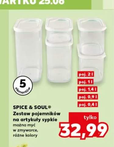 Zestaw pojemników na artykuły sypkie Spice & Soul 5-pak