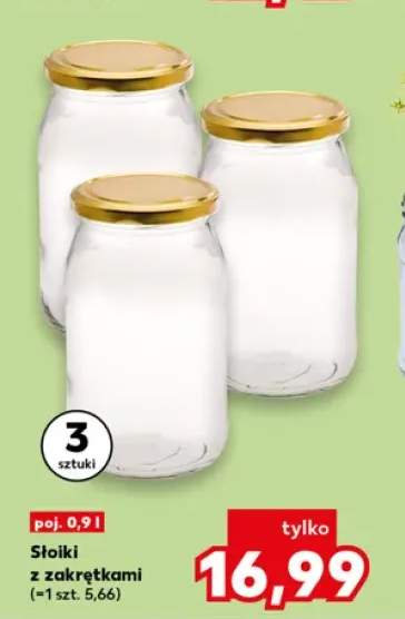 Słoiki z zakrętkami 3-pak 0,9 l
