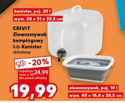 Zlewozmywak kempingowy CRIVIT +1 wariant