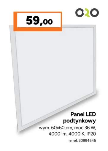 Panel LED podtynkowy Oro