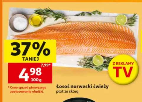 Łosoś norweski świeży płat ze skórą