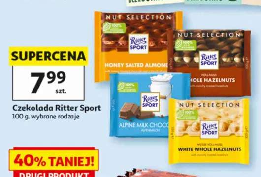 Czekolada Ritter Sport Honey Salted Almond +3 warianty