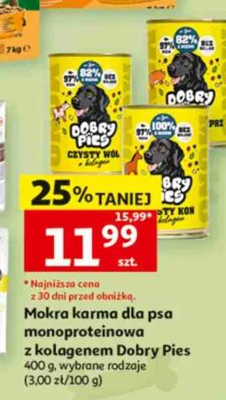Mokra karma dla psa monoproteinowa z kolagenem Dobry Pies Czysty Wół +1 wariant