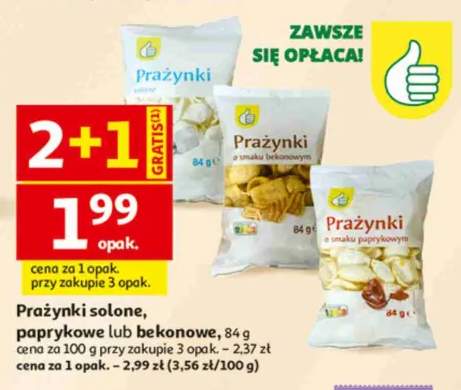 Prażynki solone Auchan +2 warianty