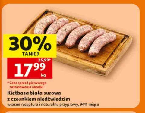 Kiełbasa biała surowa z czosnkiem niedźwiedzim Auchan