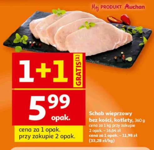 Schab wieprzowy bez kości kotlety Auchan