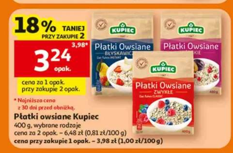 Płatki owsiane błyskawiczne Kupiec +2 warianty