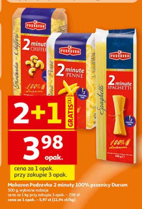Makaron Chifferi Podravka 2 minuty +2 warianty