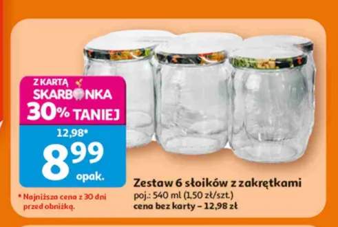 Zestaw 6 słoików z zakrętkami