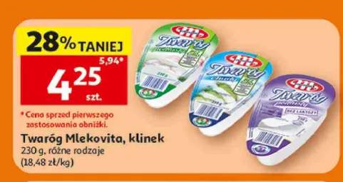 Twaróg półtłusty bez laktozy Mlekovita klinek +2 warianty