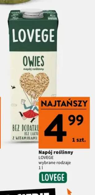 Napój roślinny owsiany Lovege