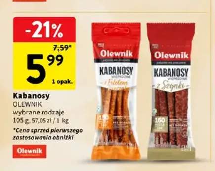 Kabanosy wieprzowe z filetem Olewnik +1 wariant