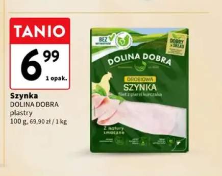 Szynka drobiowa z piersi kurczaka plastry Dolina Dobra