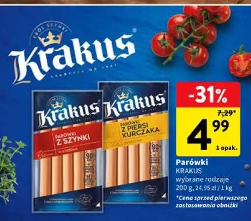 Parówki z szynki Krakus +1 wariant