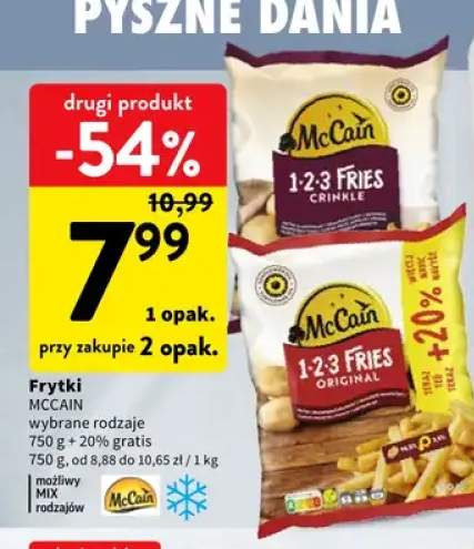 Frytki karbowane McCain 1-2-3 Fries Crinkle +1 wariant