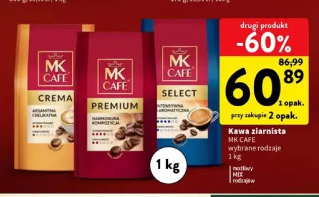 Kawa ziarnista MK Cafe Crema +2 warianty