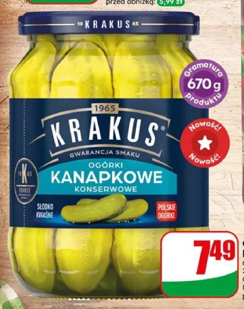 Ogórki kanapkowe konserwowe Krakus