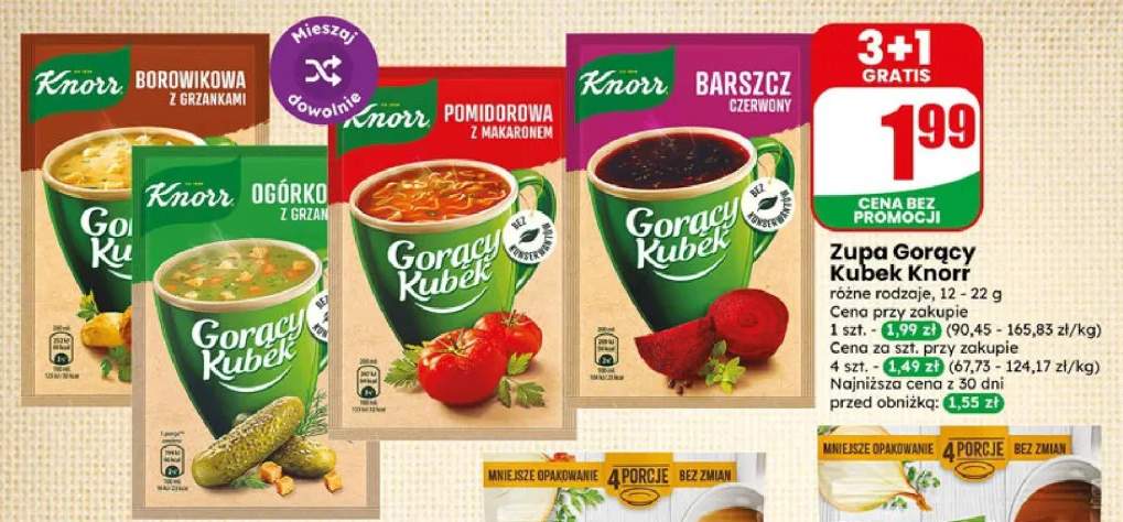 Zupa Gorący Kubek Knorr Borowikowa z grzankami +3 warianty
