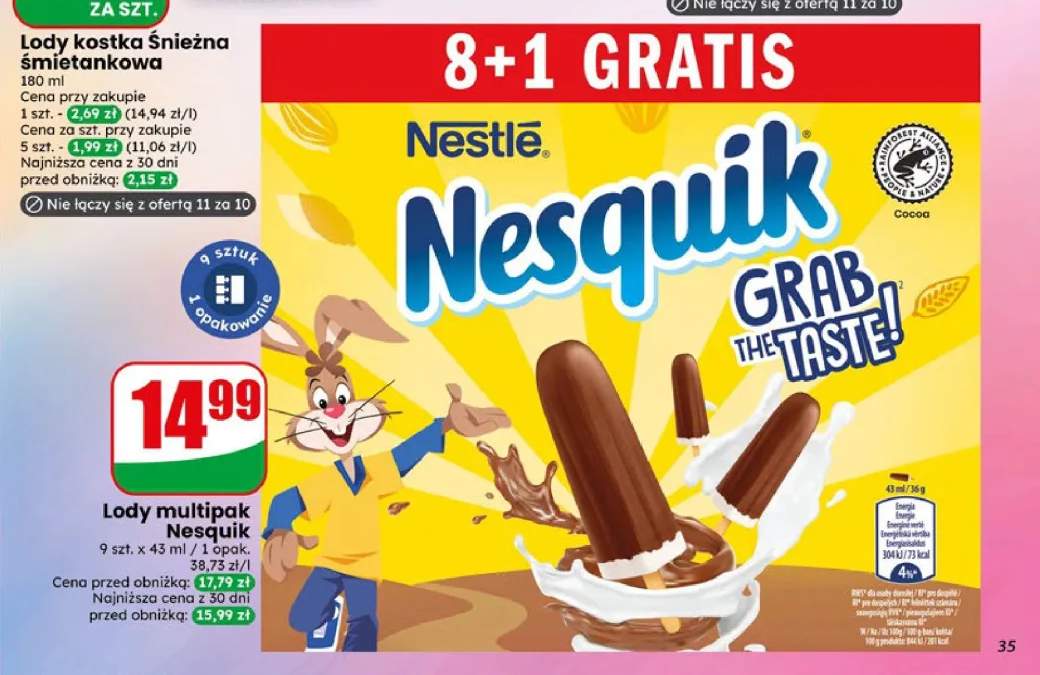 Lody multipak Nesquik Nestlé 9-pak