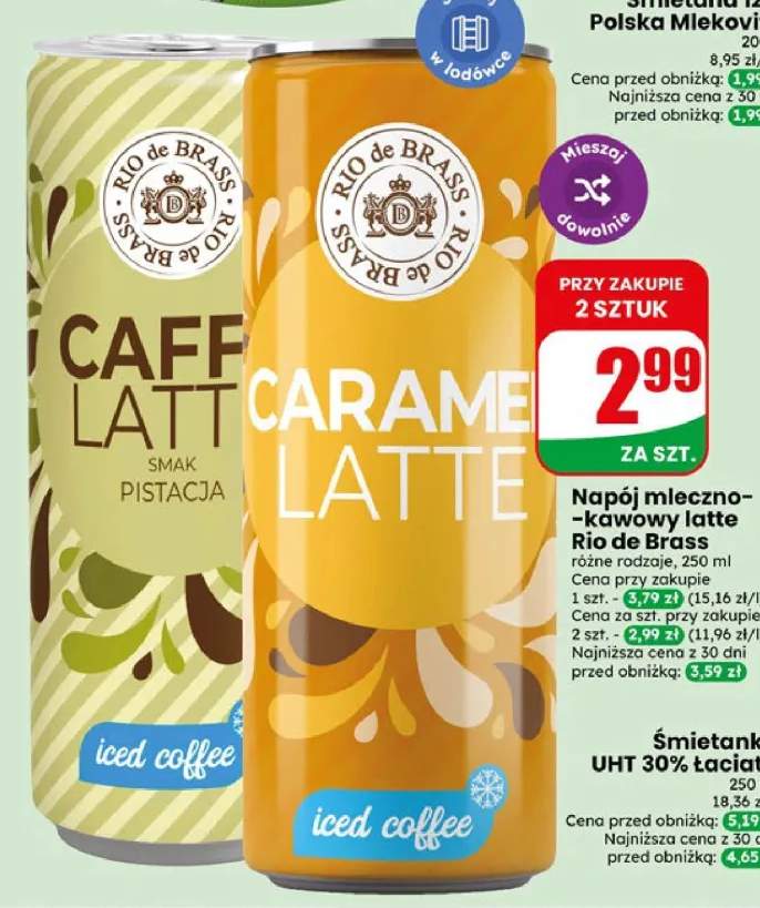 Napój mleczno-kawowy Caffè Latte smak pistacja Rio de Brass +1 wariant