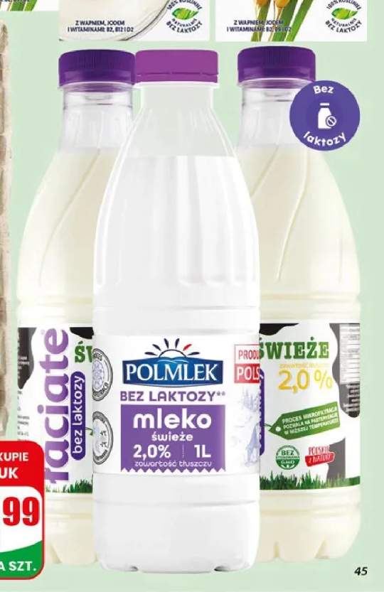 Mleko świeże 2% bez laktozy Łaciate +1 wariant