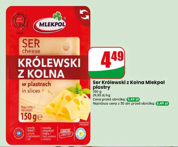 Ser Królewski z Kolna Mlekpol plastry