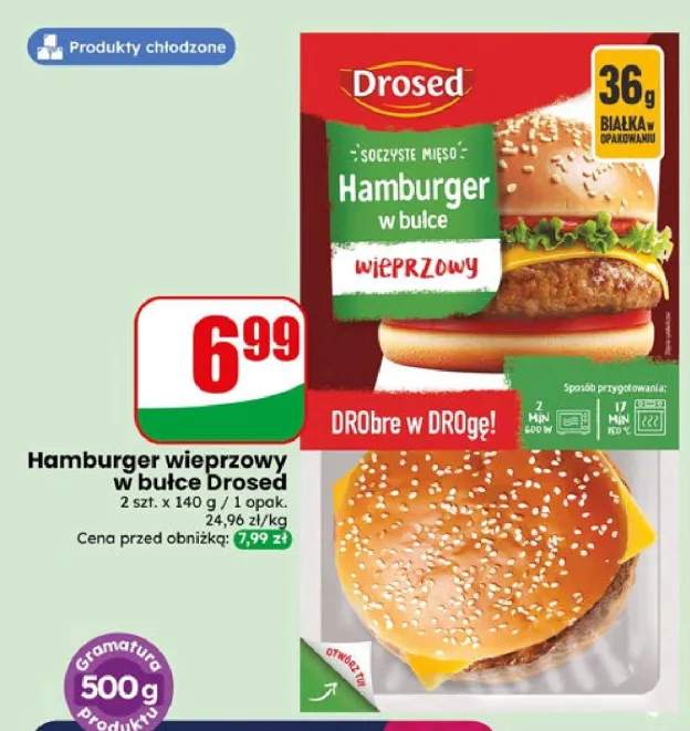 Hamburger wieprzowy w bułce Drosed