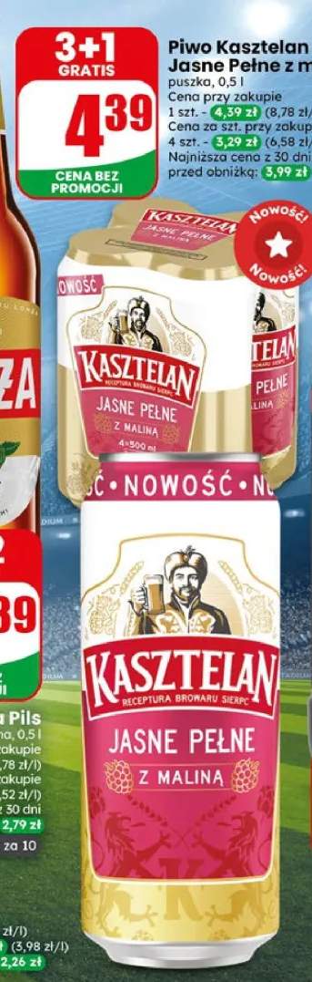 Piwo Kasztelan Jasne Pełne z maliną