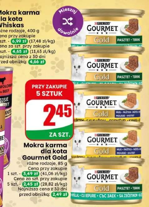 Mokra karma dla kota Gourmet Gold Pasztet +1 wariant