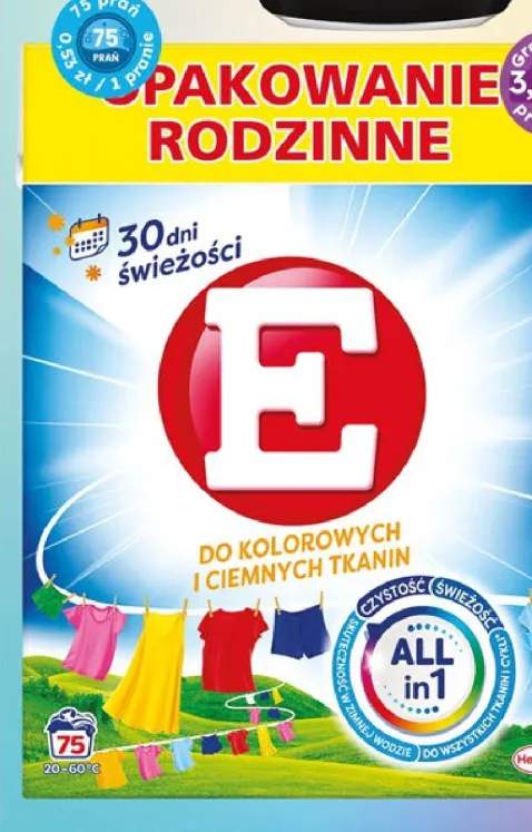 Proszek do prania E All in 1 do kolorowych i ciemnych tkanin