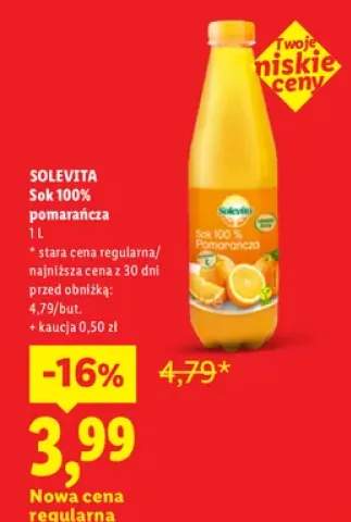 Sok 100% pomarańcza Solevita