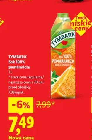 Sok 100% pomarańcza Tymbark