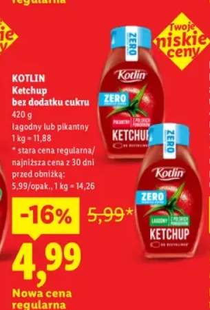 Ketchup bez dodatku cukru łagodny Kotlin +1 wariant