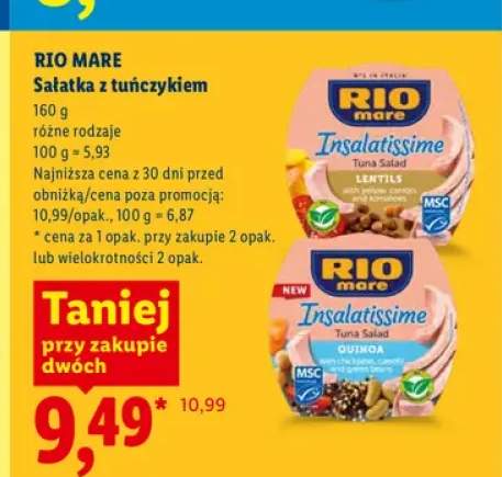 Sałatka z tuńczykiem i soczewicą Rio Mare Insalatissime +1 wariant