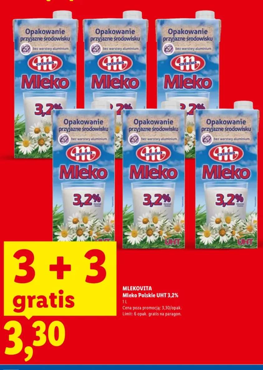 Mleko Polskie UHT 3,2% Mlekovita +1 wariant