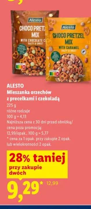 Mieszanka orzechów z precelkami i czekoladą Alesto