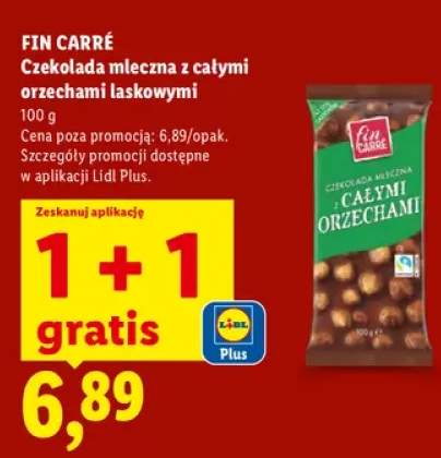 Czekolada mleczna z całymi orzechami laskowymi Fin Carré