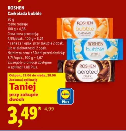 Czekolada bubble napowietrzana karmelowa Roshen +2 warianty